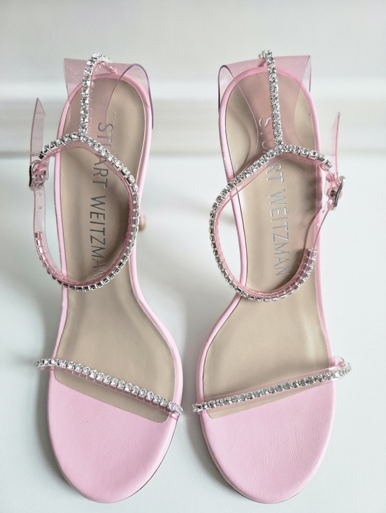 Stuart Weitzman Shoes - New Stuart Weitzman Nudistglam 110MM Embellished Strap Light Pink Sandals Size 9
